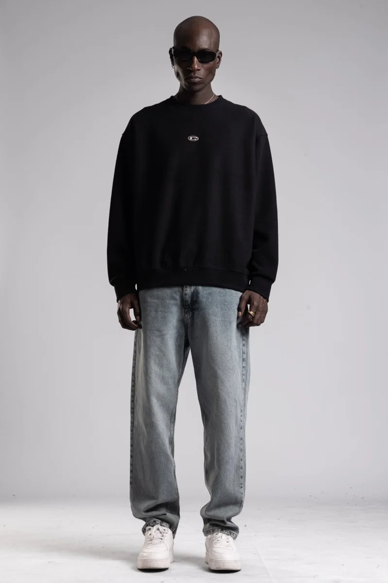 Catch Knitted Sweatshirt with Metal Logo Detail