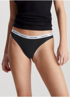 CALVIN KLEIN Women's 3 Pack Thongs - Cotton, Black  - Image 2