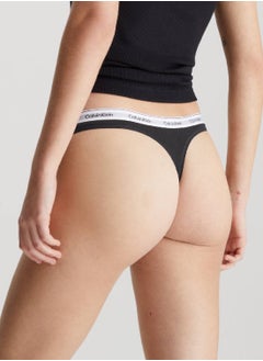 CALVIN KLEIN Women's 3 Pack Thongs - Cotton, Black  - Image 3