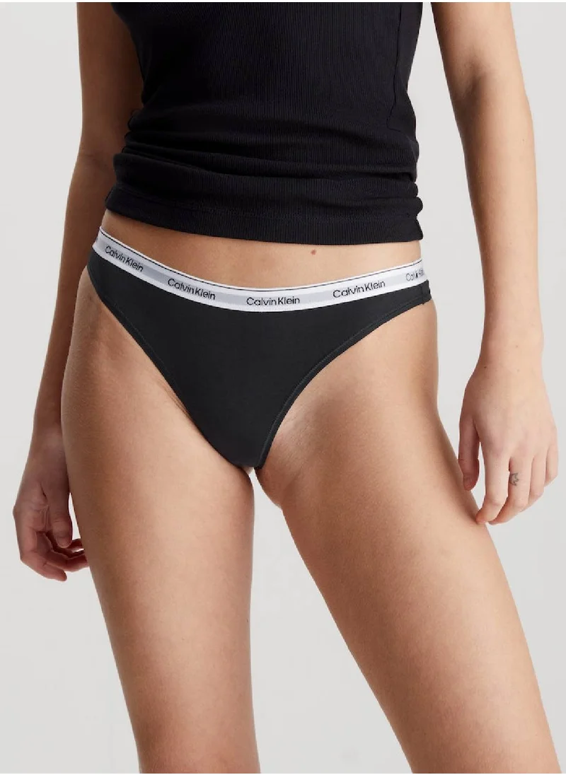 CALVIN KLEIN Women's 3 Pack Thongs - Cotton, Black