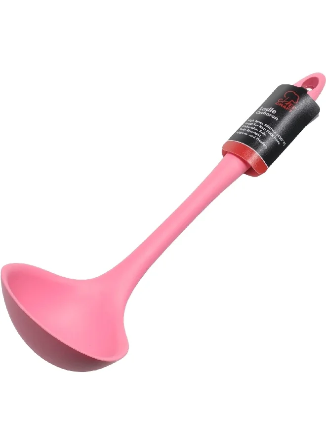 Chef Craft Premium Silicone Stain Resistant Cooking Ladle Pink 11.25inch 13760