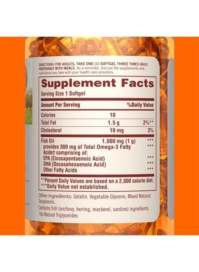 Sundown - Fish Oil 1000 mg, Supports Heart Health, 72 Softgels (Packaging May Vary) - Image 1