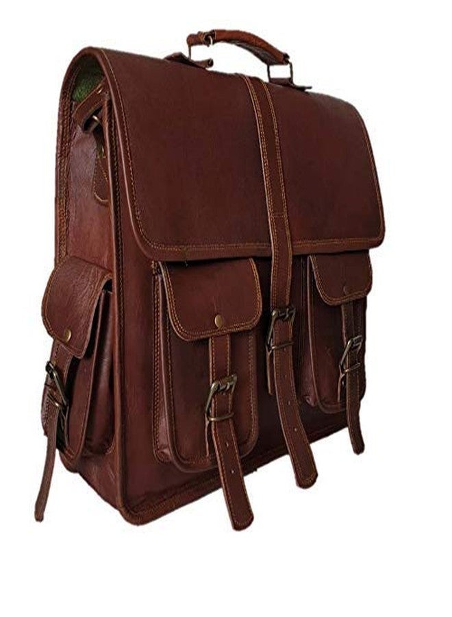 RSN 15.6 inch Leather Briefcase Laptop Bag (Brown 2) - Image 2