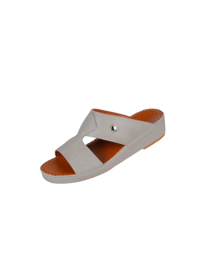 barjeel uno 008-3744 Barjeel Uno Men Arabic Sandals BS 01 Light Grey  - Image 1