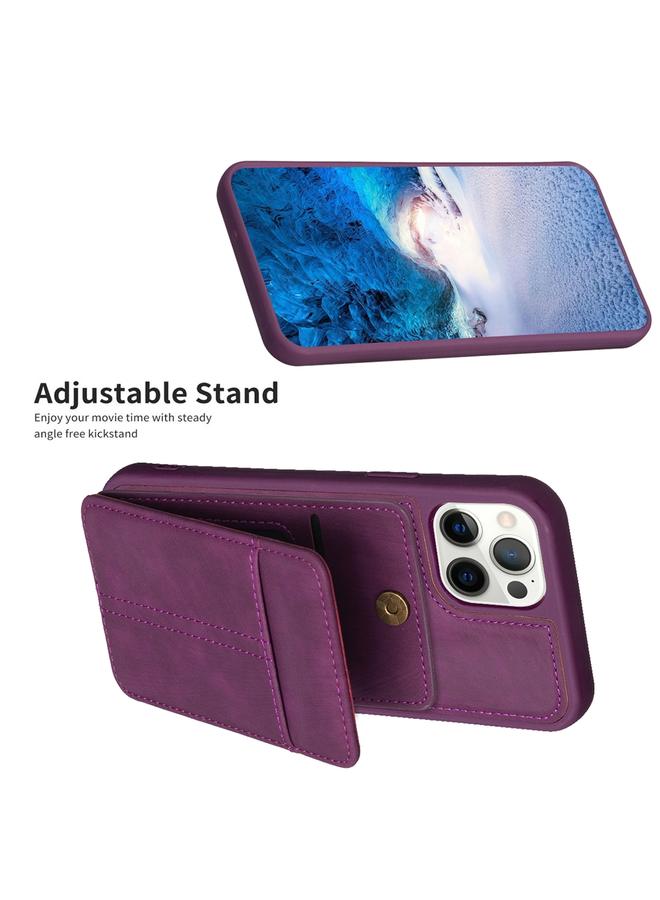 اس-توب جراب لهاتف iPhone 13 Pro Max BF28 جراب بطاقة غير لامع مع حامل - Image 5