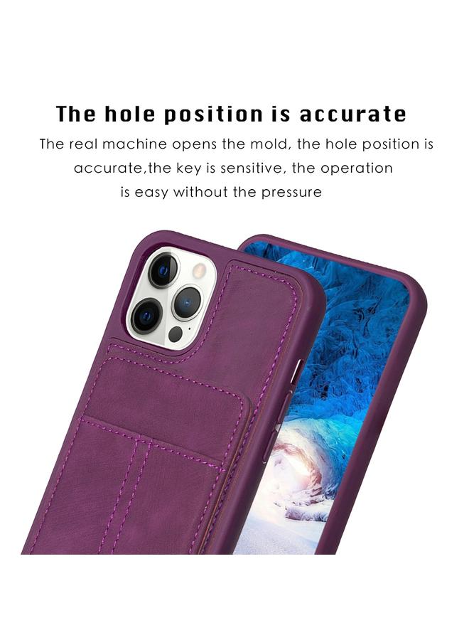 اس-توب جراب لهاتف iPhone 13 Pro Max BF28 جراب بطاقة غير لامع مع حامل - Image 3