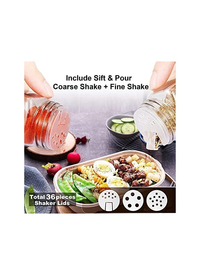 Zaboon - 24 Pcs Glass Spice Jars/Bottles 120Ml Empty Square Spice Containers With Spice Labels Shaker Lids And Airtight Metal Caps Silicone Collapsible Funnel Spongebrushwhiteboard Pen Included - Image 1