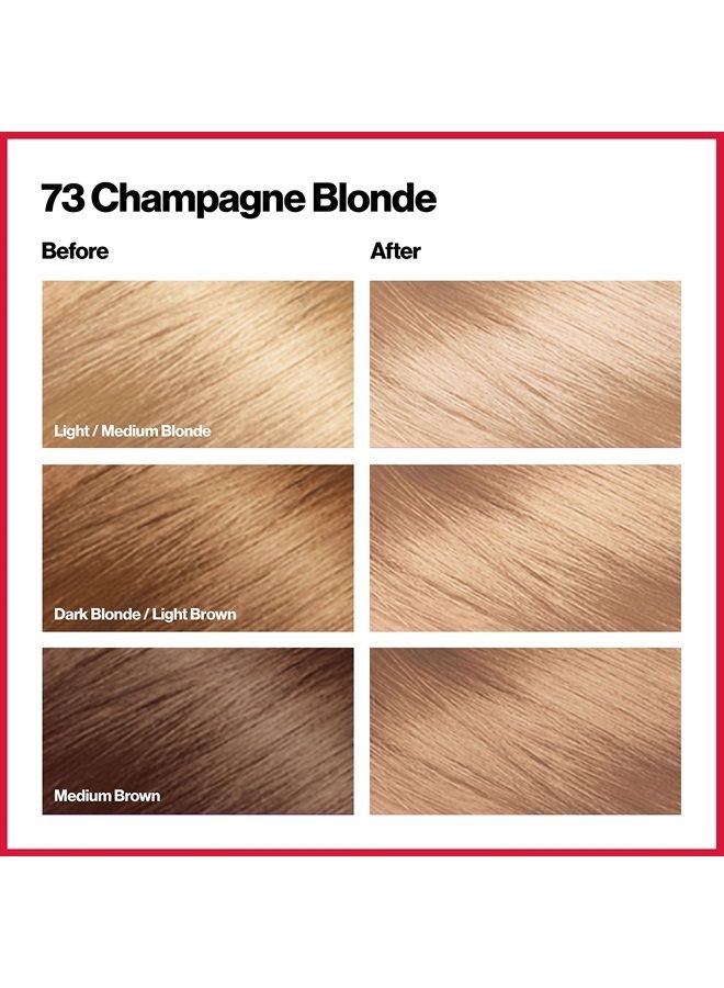 Revlon Colorsilk Beautiful Color Permanent Hair Color with 3D Gel Technology & Keratin, 100% Gray Coverage Hair Dye, 73 Champagne Blonde - Image 2