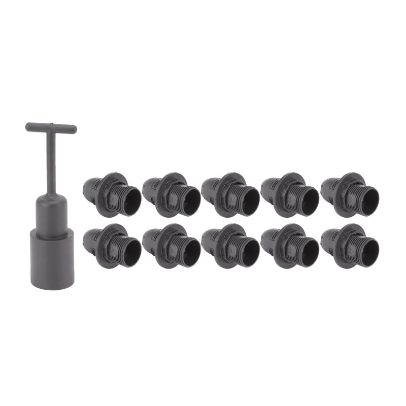 10PCS E14 Lamp Holder ABS with Sleeve High Temperature Resistant Light Socket Base for Home Black - Image 5