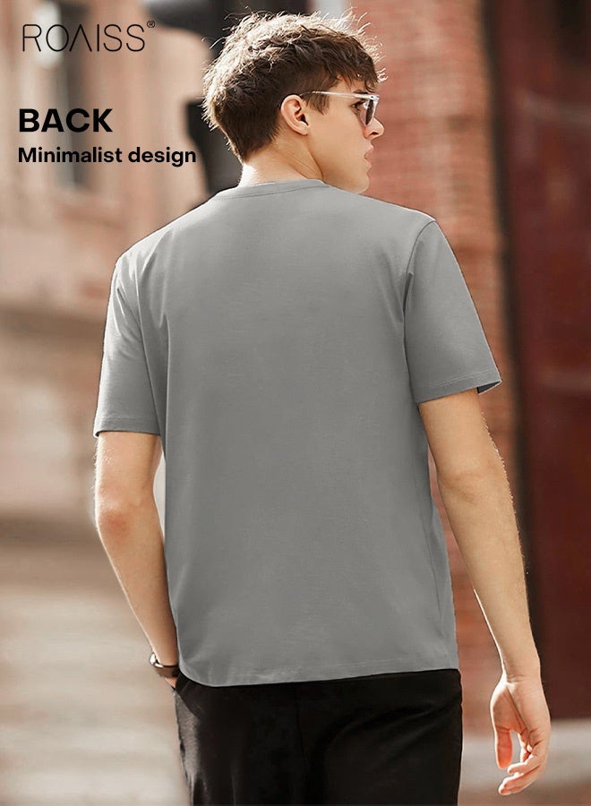 roaiss Man's T-shirt Loose Version Pure cotton Causal and Trendy Versatile Pattern Printing Short Sleeves  - Image 5