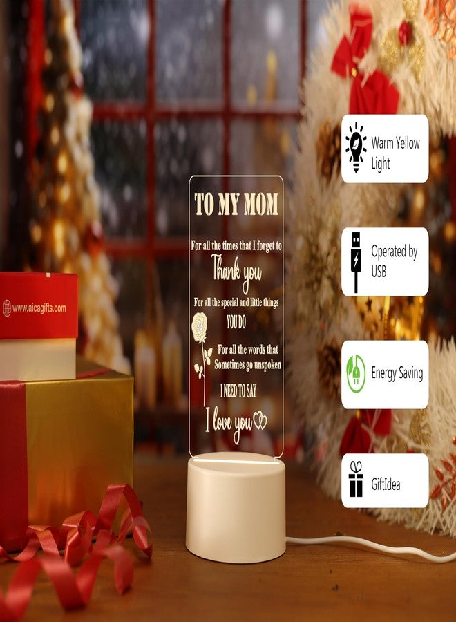 AICA Best Mom Quote LED Lamp (White Base) | Birthday Anniversary Mother�s Day Gifts for Mom Maa Mother Mummy Mother-in-Law Amma | I Love You Gift for Mom - Image 3