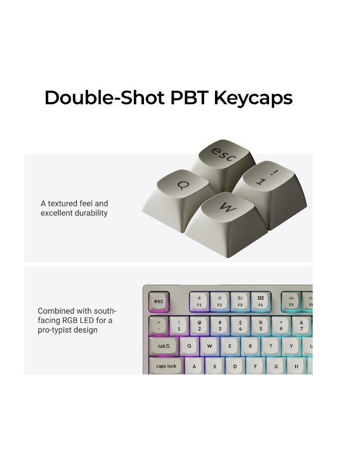 Keychron C1 Pro 8K QMK Wired Mechanical Keyboard, 8000Hz Polling Rate, ENG-ARAB Layout, Keychron Super Red Switch, South-Facing RGB Backlight, OSA Profile Double-Shot PBT Keycaps, Retro | C1PX-M1-AR - Image 3