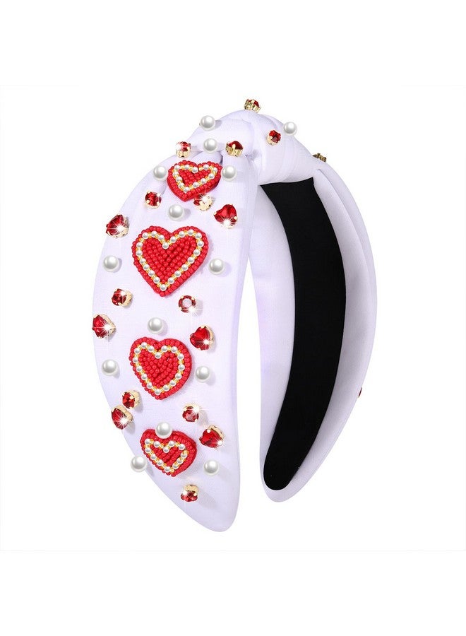 مولوك عصابة رأس وردية على شكل قلب للنساء، عصابة رأس على شكل قلب مرصعة بالكريستال ومرصعة بالجواهر، عصابة رأس واسعة من المخمل، إكسسوارات شعر عصرية لحفلات عيد الحب الريفية - Image 1