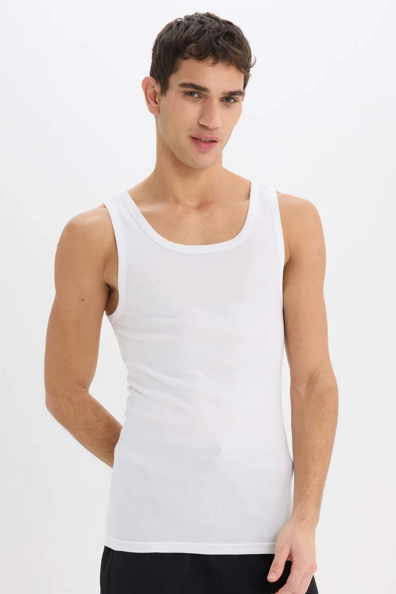 DeFacto Slim Fit Ribbed 2 Piece Undershirt