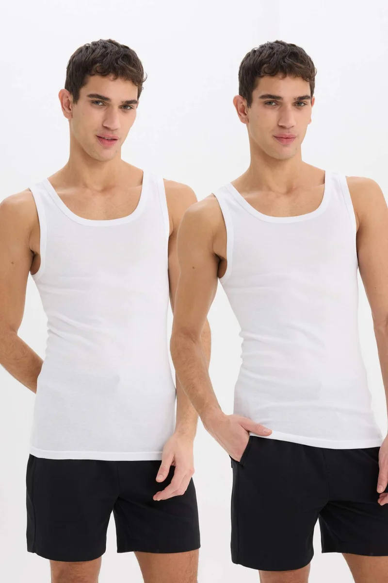 DeFacto Slim Fit Ribbed 2 Piece Undershirt