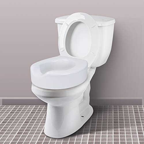 Carex Toilet Seat Riser With Quick-Lock, Raised Toilet Seat Adds 4 Inches of Height to Toilet - Toilet Seat Lifter With 300 Pound Weight Capacity, Slip-Resistant - Image 4