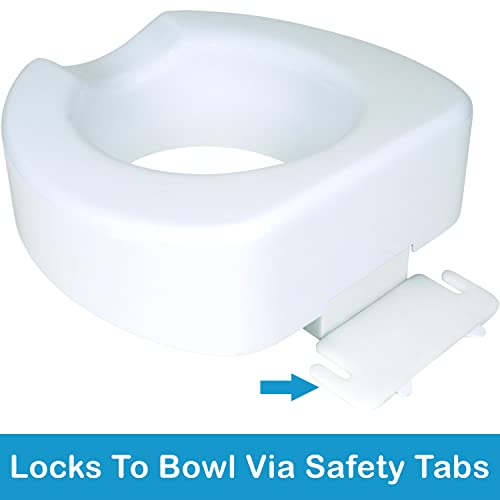 Carex Toilet Seat Riser With Quick-Lock, Raised Toilet Seat Adds 4 Inches of Height to Toilet - Toilet Seat Lifter With 300 Pound Weight Capacity, Slip-Resistant - Image 2
