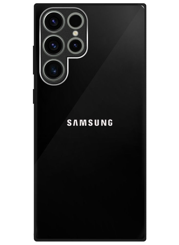 CATANES Samsung Galaxy S22 Ultra Electroplated Hard Glossy Case Camera Protection Shockproof Anti Fall Case Black - Image 1