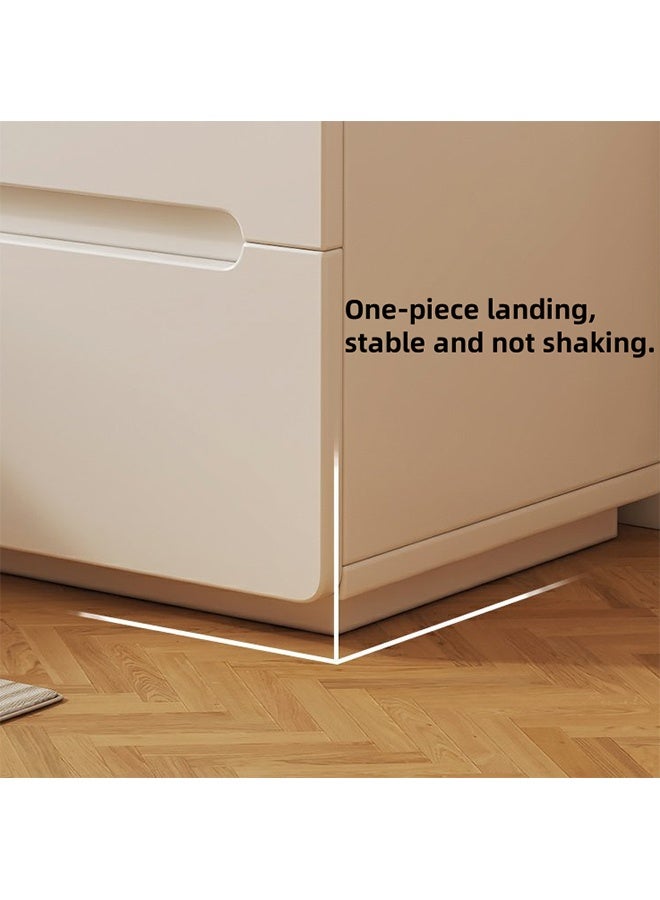 طاولة بسيطة ذات لون صلب على جانب السرير ، خزانة خشبية صلبة متعددة الوظائف على جانب السرير ، طاولة نهاية ، طاولة ليلية ، طاولة ليلية ، خزانة تخزين غرفة ، أدراج مزدوجة الطبقة ، مناسبة للشقق الصغيرة الحجم والغرف ذات المساحة المحدودة. - Image 4