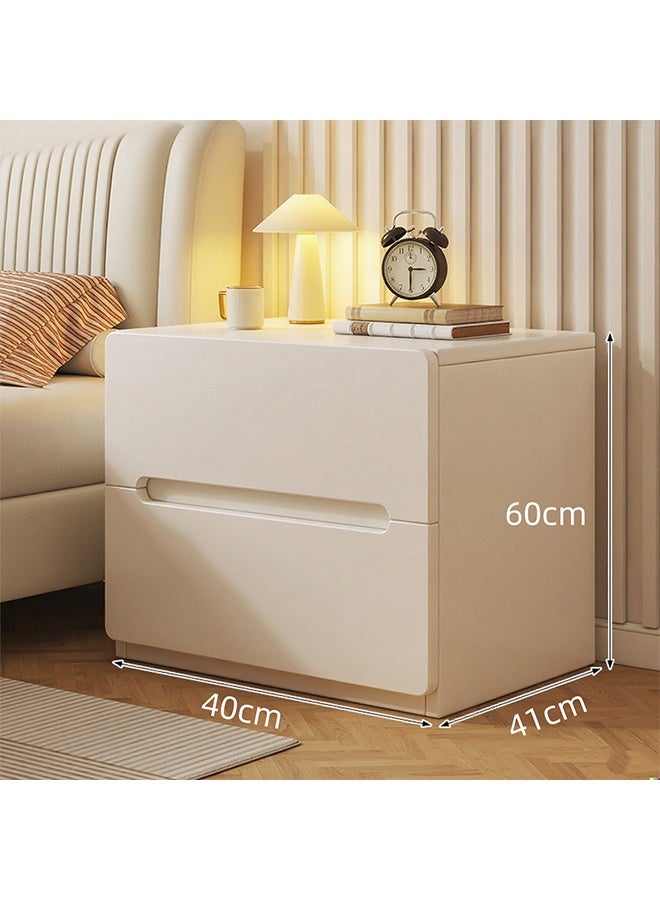 طاولة بسيطة ذات لون صلب على جانب السرير ، خزانة خشبية صلبة متعددة الوظائف على جانب السرير ، طاولة نهاية ، طاولة ليلية ، طاولة ليلية ، خزانة تخزين غرفة ، أدراج مزدوجة الطبقة ، مناسبة للشقق الصغيرة الحجم والغرف ذات المساحة المحدودة. - Image 2