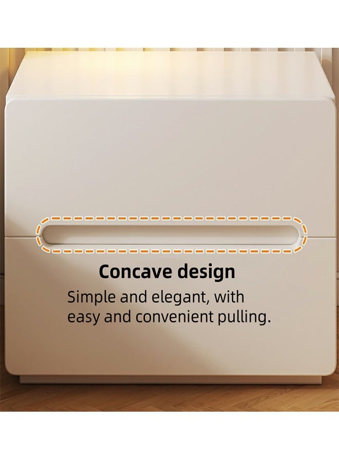 طاولة بسيطة ذات لون صلب على جانب السرير ، خزانة خشبية صلبة متعددة الوظائف على جانب السرير ، طاولة نهاية ، طاولة ليلية ، طاولة ليلية ، خزانة تخزين غرفة ، أدراج مزدوجة الطبقة ، مناسبة للشقق الصغيرة الحجم والغرف ذات المساحة المحدودة. - Image 3