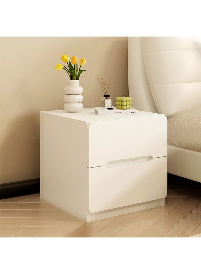 طاولة بسيطة ذات لون صلب على جانب السرير ، خزانة خشبية صلبة متعددة الوظائف على جانب السرير ، طاولة نهاية ، طاولة ليلية ، طاولة ليلية ، خزانة تخزين غرفة ، أدراج مزدوجة الطبقة ، مناسبة للشقق الصغيرة الحجم والغرف ذات المساحة المحدودة. - Image 1