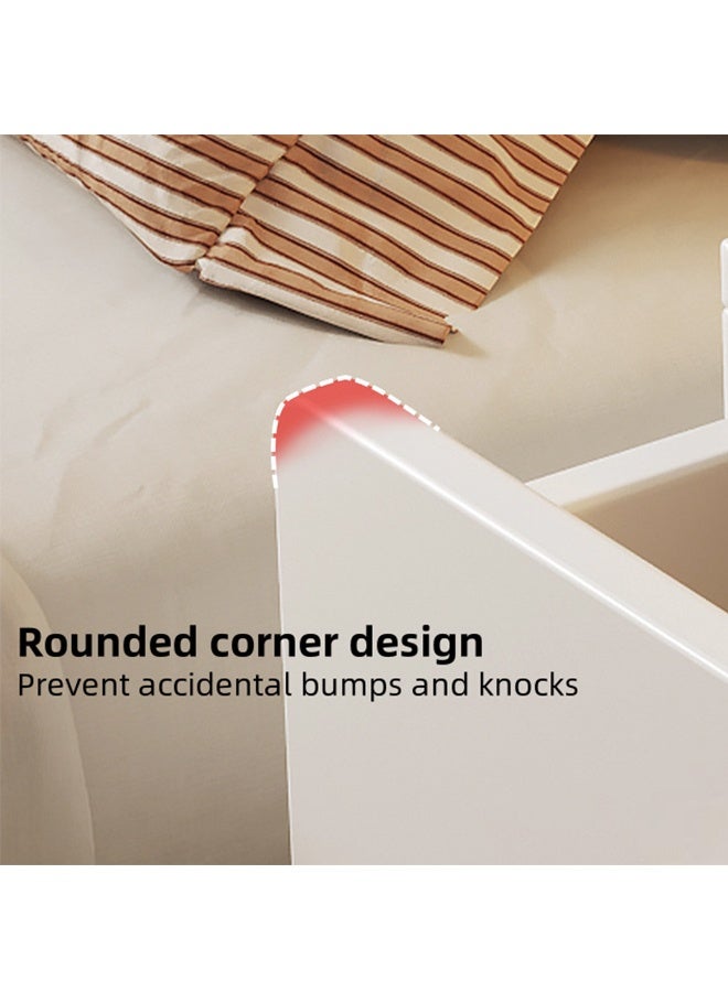 طاولة بسيطة ذات لون صلب على جانب السرير ، خزانة خشبية صلبة متعددة الوظائف على جانب السرير ، طاولة نهاية ، طاولة ليلية ، طاولة ليلية ، خزانة تخزين غرفة ، أدراج مزدوجة الطبقة ، مناسبة للشقق الصغيرة الحجم والغرف ذات المساحة المحدودة. - Image 5