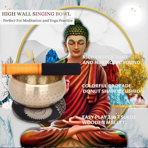 Zap Impex Beautiful New Hand Hammered Brass Singing Bowl Tibetan Meditation Yoga Singing Bowls 4.5 Inch - Image 5