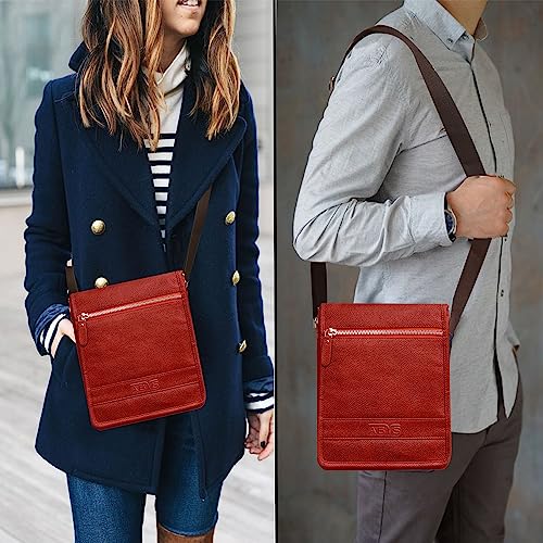 ABYS Genuine Leather Messenger Bag||Passport Pouch||Neck Pouch for Men & Women (Bombay Brown) - Image 3