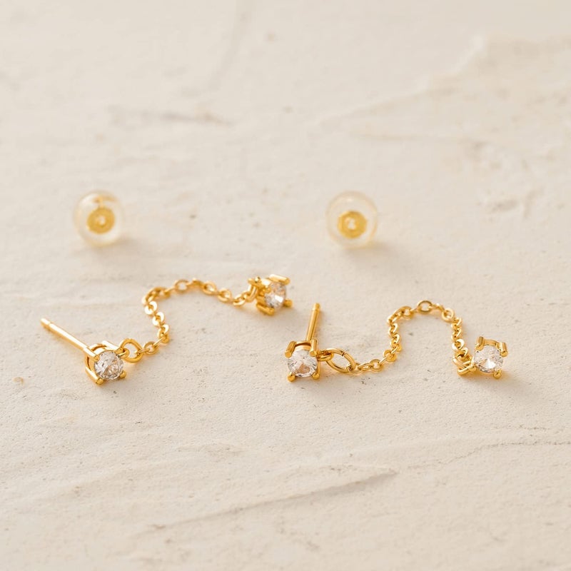 MYEARS Women Earrings Gold Stud 14K Small Simple Hypoallergenic Everyday Jewelry - Image 4