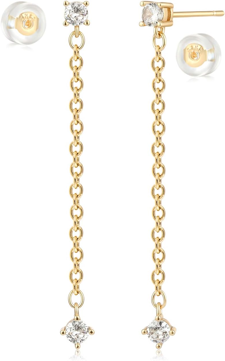 MYEARS Women Earrings Gold Stud 14K Small Simple Hypoallergenic Everyday Jewelry - Image 1