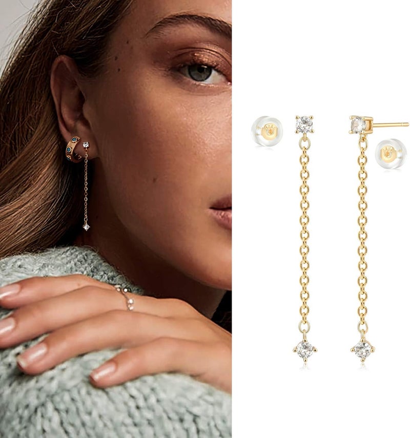 MYEARS Women Earrings Gold Stud 14K Small Simple Hypoallergenic Everyday Jewelry - Image 3