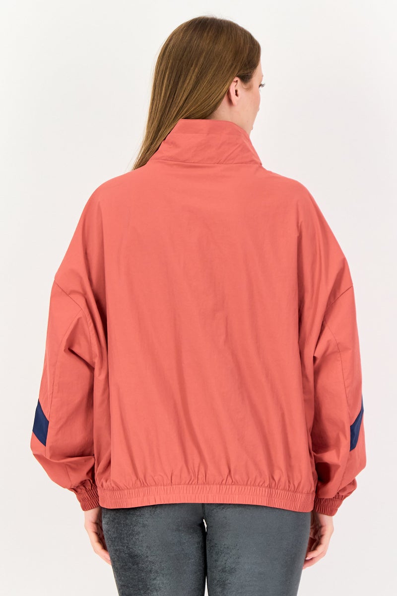 New Balance Women Oversized Fit Long Sleeve Training Jacket, Red - Image 3