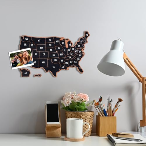 YCCYYCCY Frameless Cork Board Map of The United State, 14" X 11" Bulletin Boards for Walls, Travel Tracker Map for Office, School and Home (US-MAP-2636,NO) - Image 3