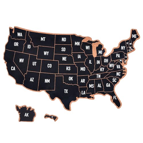 YCCYYCCY Frameless Cork Board Map of The United State, 14" X 11" Bulletin Boards for Walls, Travel Tracker Map for Office, School and Home (US-MAP-2636,NO) - Image 1