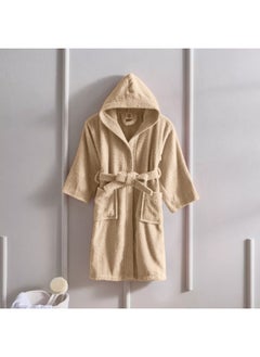 BYFT Daffodil (Beige) Premium 6 yr Kids Hooded Bathrobe 100% Terry Cotton, Highly Absorbent and Quick dry, Hotel and Spa Quality Bathrobe for Boy and Girl-400 Gsm  - Image 1