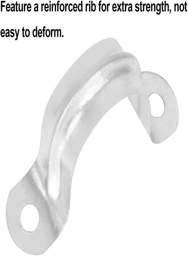 AConnet 100 Pack 3/4 inch U Clamp Metal Rigid Pipe Strap with 2 holes, Stainless Steel U Bracket Pipe Clamps Hanger Fit for 3/4 inch Pipes - Image 2