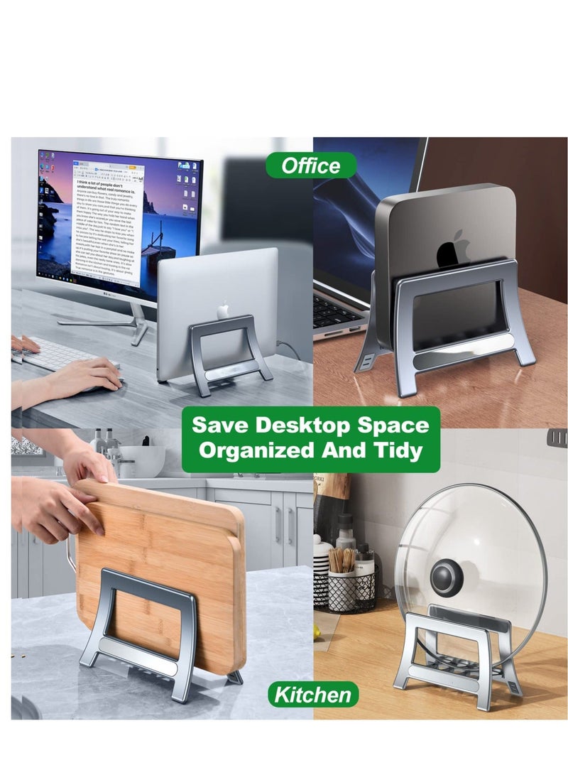 Cutting Board Holder Stand, Cutting Board Organizer Rack Storage for Countertop Space Optimization, Auto Width Adjustable Cutting Board Holder Stand (Silver)