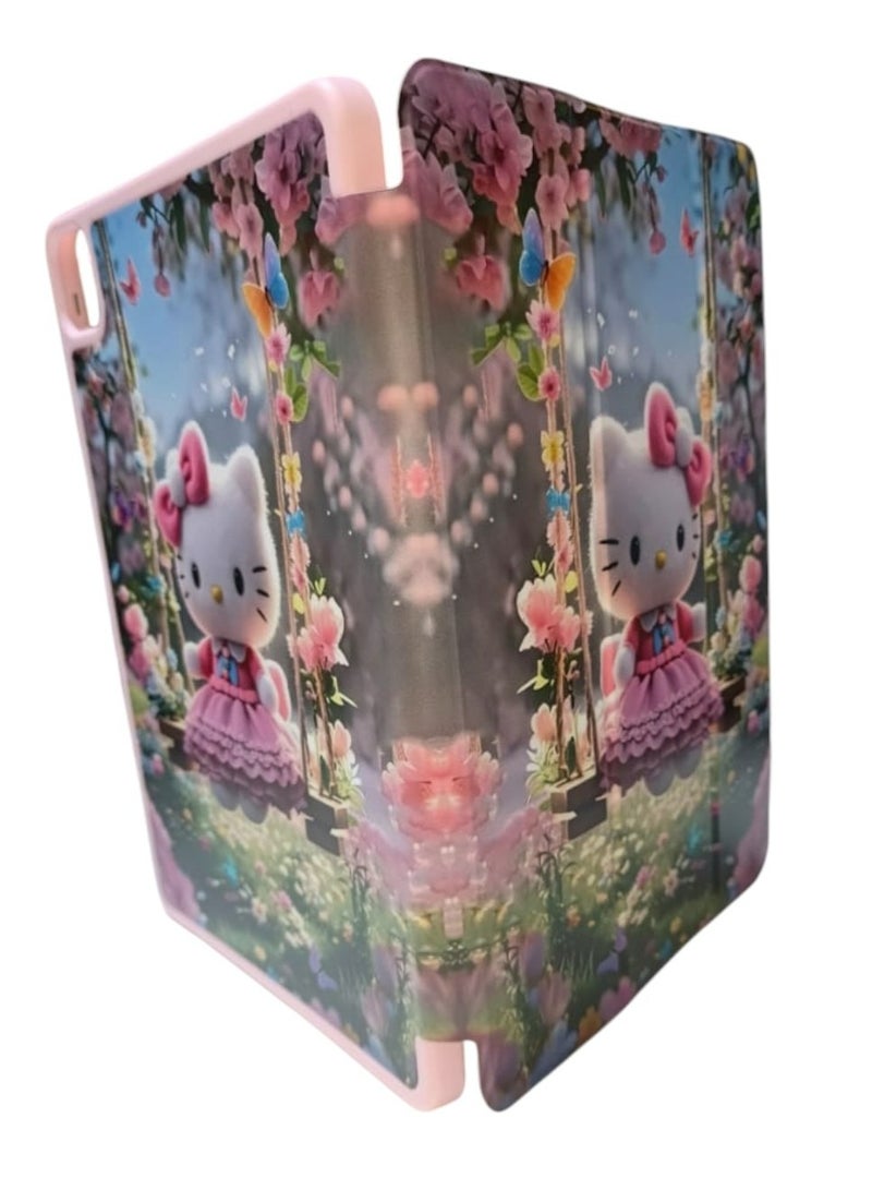 Hello Kitty Print Flip case for iPad Pro 11 Inch Shockproof Case for iPad Pro 11 Inch Cartoon Case (2022/2021, 4th/3rd Generation), iPad Pro 11 Inch Cover Protective Flip Case Auto Sleep/Wake with Pencil Holder, Anti Scratch, Soft TPU Protective Shockproof Cover Tablet Case Cover - Image 2