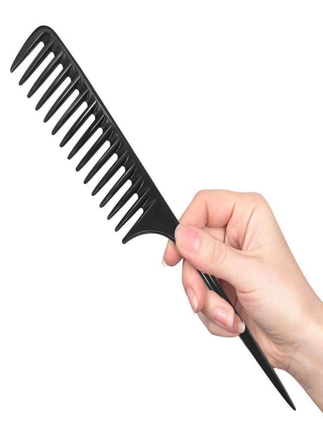 VSAKSH Black Tooth Comb Detangling Hair Brush, Professional Styling Comb With Tail - Image 1