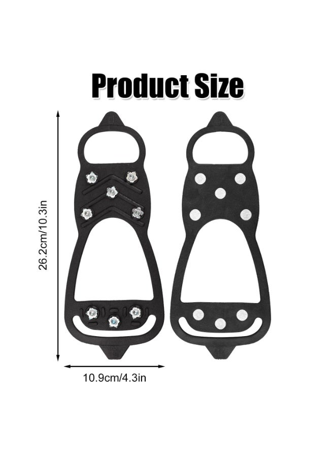 PAWSONIFY 2 Pair Ice Cleats, Universal Non Slip Gripper Spikes Winter Ice Snow Spikes Grips Crampons Traction Cleats Anti-Skid Footwear for Shoes and Boots for Walking Hiking Climbing - Image 2