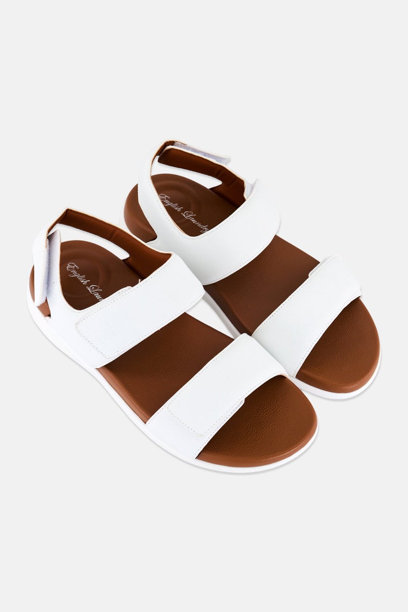 English Laundry Men Velcro Closure Sandals, White - Image 4