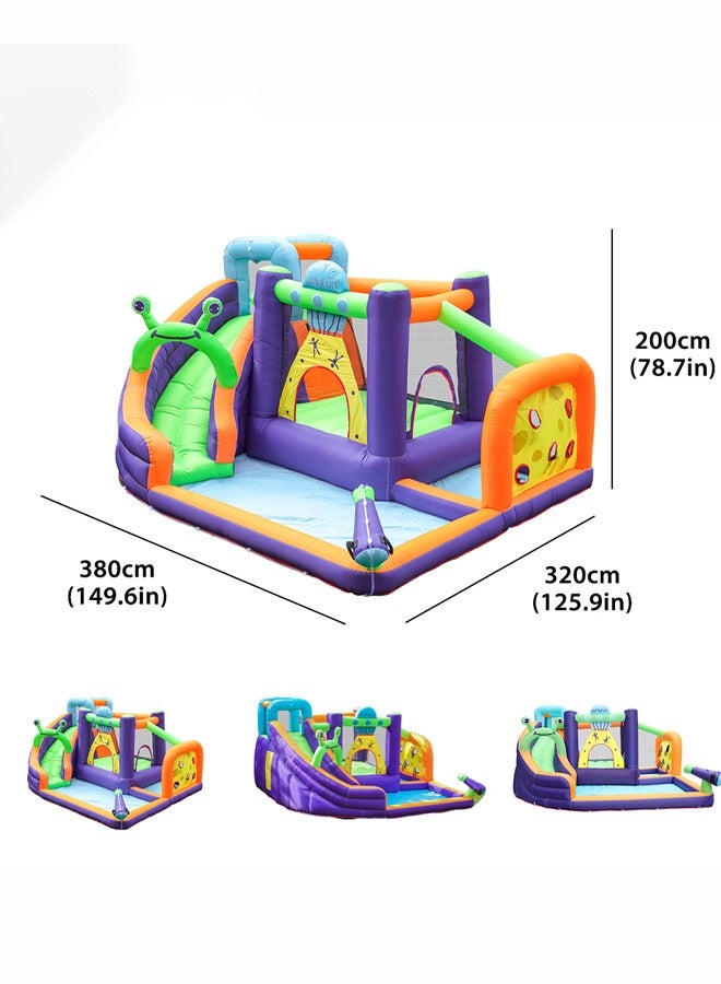 AirMyFun Children's inflatable water trampoline with slide380×320×200cm - Image 2