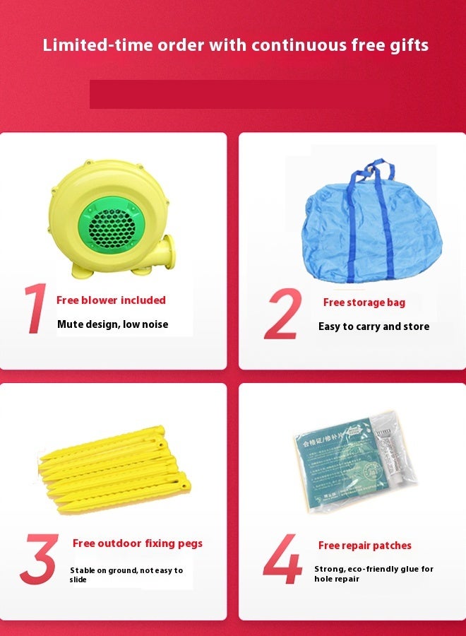 AirMyFun Children's inflatable water trampoline with slide380×320×200cm - Image 3