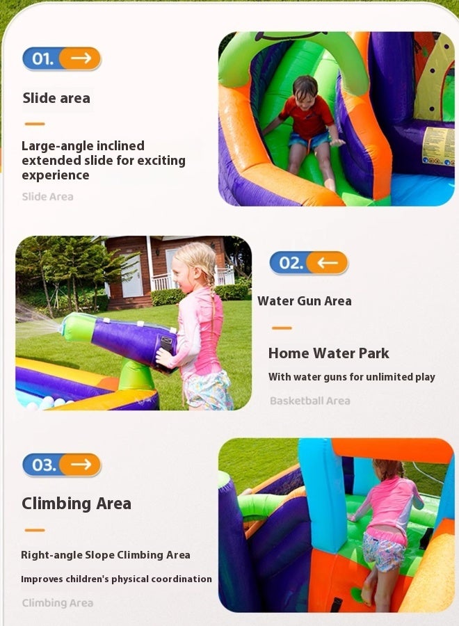 AirMyFun Children's inflatable water trampoline with slide380×320×200cm - Image 5