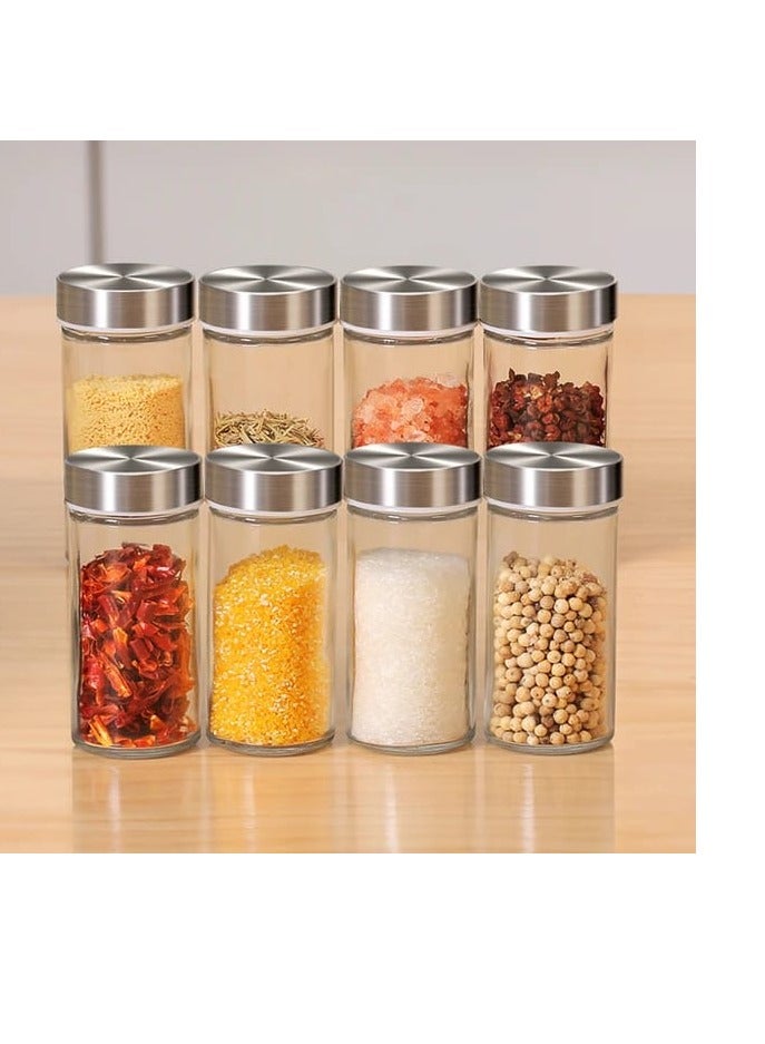 BAIG 16pcs Jar Seasoning holder, condiment organizer, rotating base, 16pots, stainless steel and resistant glass, Home Kitchen - Image 4