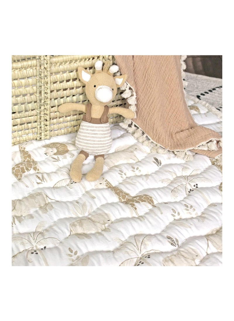 Crane BABY Activity Mat, Infant And Baby Quilted Playmat For Boys And Girls, Safari Animal, 40” X 40”  - Image 2