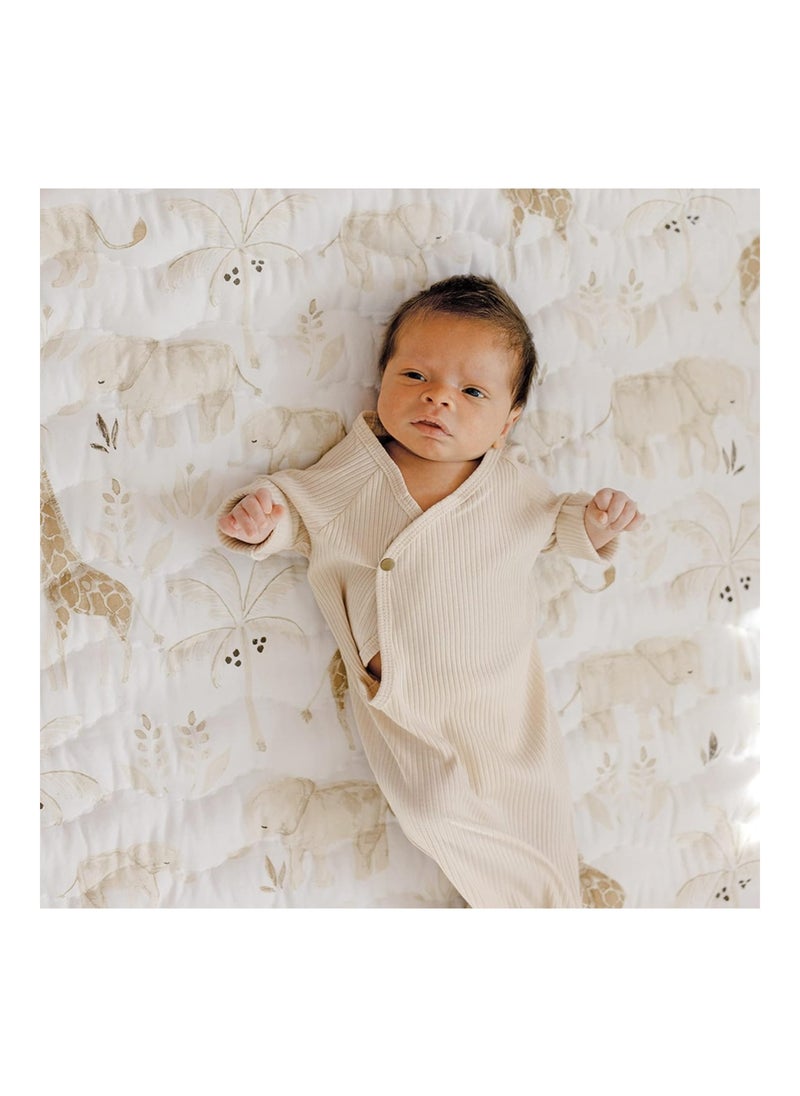 Crane BABY Activity Mat, Infant And Baby Quilted Playmat For Boys And Girls, Safari Animal, 40” X 40”  - Image 5