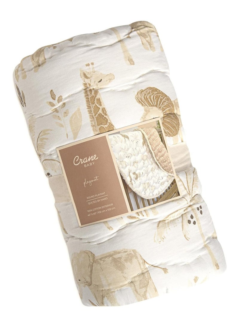 Crane BABY Activity Mat, Infant And Baby Quilted Playmat For Boys And Girls, Safari Animal, 40” X 40”  - Image 3