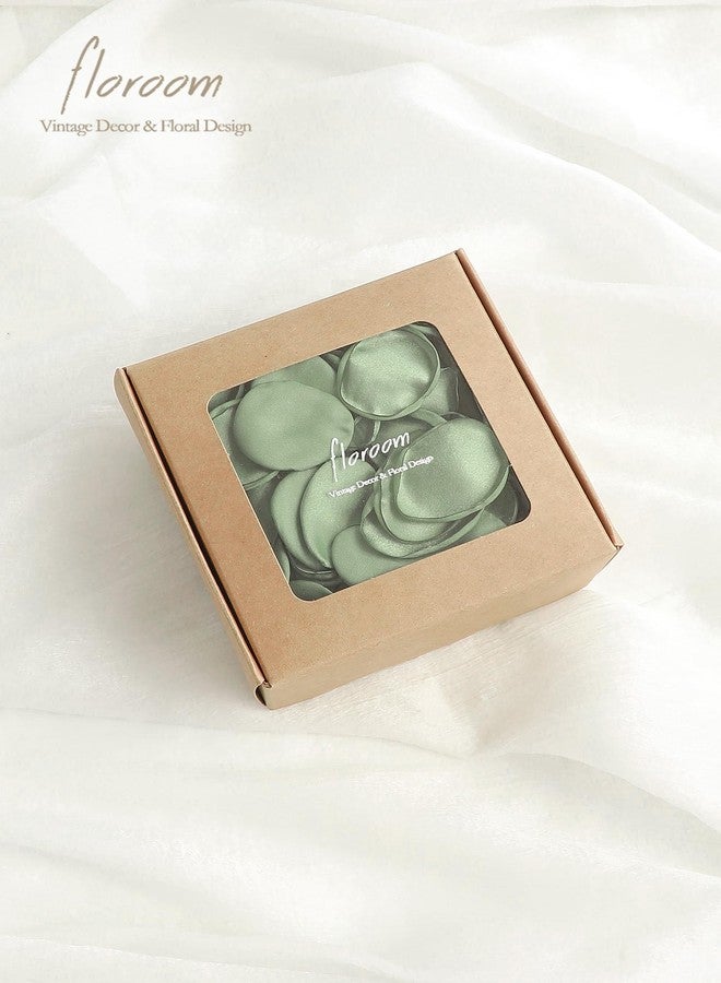 Floroom 300pcs Rose Petals Sage Green Faux Silk Flower Petals for Wedding Flower Girl Basket Aisle Scatter Dinner Table Centerpieces Party Confetti Bridal Shower Romantic Night Decoration - Image 5